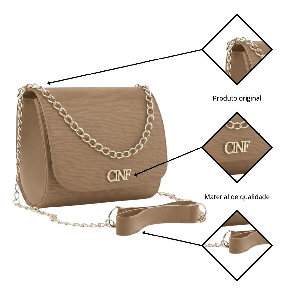 Kit Bolsas Feminina Transversal Média + Tira Colo + Carteira - imagem 6