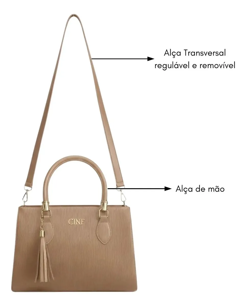 Kit Bolsas Feminina Transversal Média + Tira Colo + Carteira - imagem 3