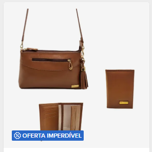 Kit 100% Couro Bolsa De Ombro Feminina + Porta Cartões A.r